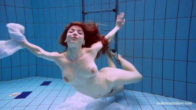 Redhead Marketa In A White Dress In The Pool - Russia on youpornvideos.one