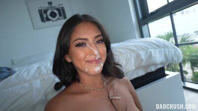 Amazing facial for the young Latina after such excellent home POV on youpornvideos.one