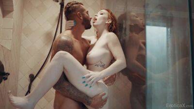 Redhead loves sharing oral at the shower in advance to fuck like a whore on youpornvideos.one