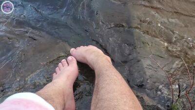 Big Feet And Hairy Legs Splashing At The Beach on youpornvideos.one