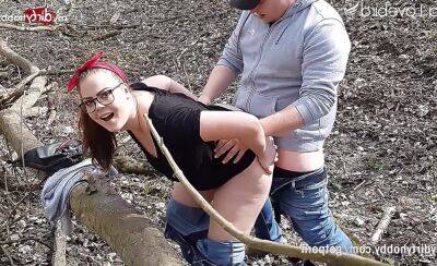 MyDirtyHobby - Big ass curvy teen gets an outdoor creampie in the woods on youpornvideos.one