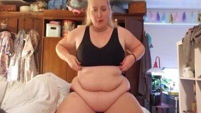 Sexy Fat Blonde With A Fat Belly Eats Cake on youpornvideos.one