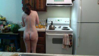 Juicy Babe With Squeezable Cheeks Squeezes Some Oj Naked In The Kitchen Episode 30 on youpornvideos.one