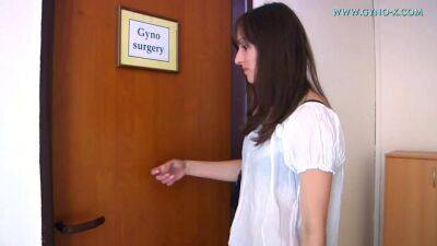 Shy green-eyed girl at her regular gynecologic check-up on youpornvideos.one