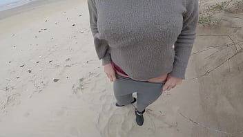 Sex outdoors public beach on youpornvideos.one