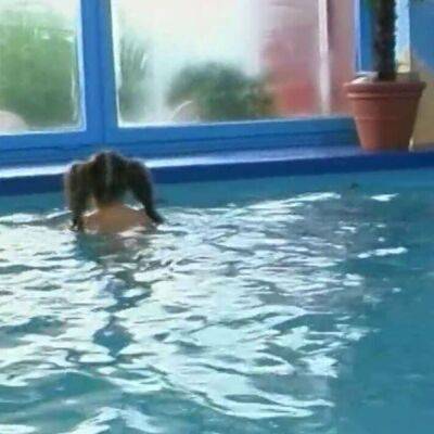 Crazy young girl fucked in the swimming pool on youpornvideos.one