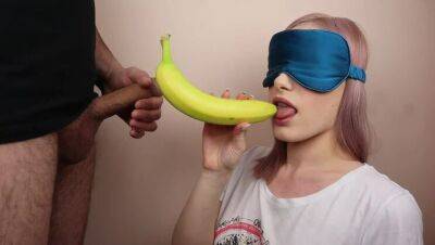 Petite step sister got blindfolded in fruits game on youpornvideos.one