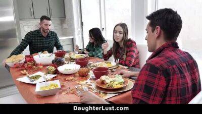 Stepdaughters Fuck Each Other's Stepfathers on Thanksgiving Day - DaughterLust on youpornvideos.one