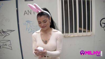 Don't worry, we are alone, nobody passes by here!! Catching a horny bunny on Easter - Nadja Stone on youpornvideos.one