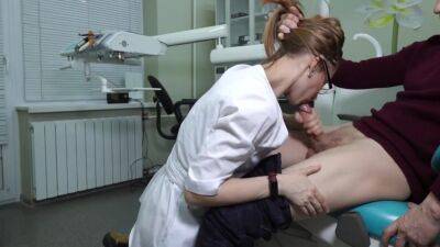 A Ukrainian Doctor With Glasses Grabs The Patients Cock And Began To Greedily Give Him A Blowjob - Ukraine on youpornvideos.one