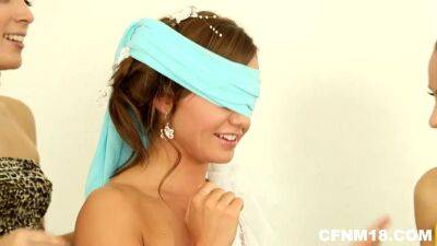 Blindfolded bride gets hot gift for her bachelorette party on youpornvideos.one