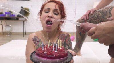 Birthday party Natasha DAP 0% twat rough gangbang on youpornvideos.one