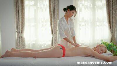 Massage makes these hot lesbians crave more than just sensual touches on youpornvideos.one