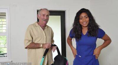 Big-Breasted Ebony Nurse Fucks With A Real Old Man on youpornvideos.one