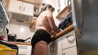 My husband likes to see me wash dishes in my underwear on youpornvideos.one