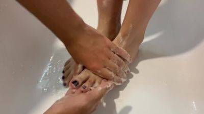 I Went Into The Bathroom And Helped My Stepsister Wash Her Beautiful Feet on youpornvideos.one