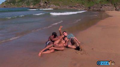 Hardcore Sex On The Beach With A Whorish Brunette on youpornvideos.one