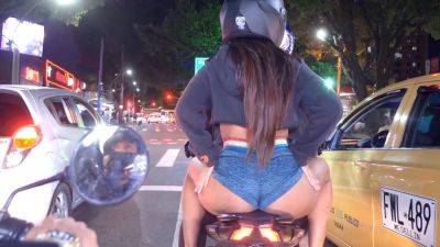 Colombian latina shows off her big ass in public during a motorcycle tour - Colombia on youpornvideos.one