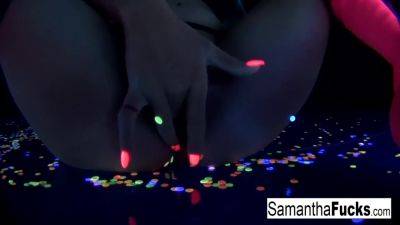 Big Tittied Blonde Loves Masturbating In Uv With Samantha Saint on youpornvideos.one