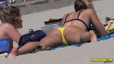 Yellow Bikini Thong Hot Ass Babe At The Beach on youpornvideos.one