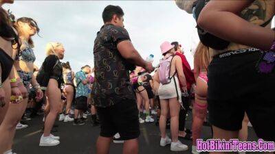 Hot big ass asian raver girl shaking her big ass cheeks at rave festival on youpornvideos.one