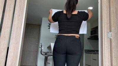 Perfect wife find time to clean the house and to passionately ride her huge ass on her husband's honk on youpornvideos.one