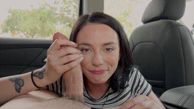 Steamy teen filmed in the car when treating herself with a big dick on youpornvideos.one