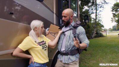 Cute blonde lets random man follow her into her bus home to fuck her brains out on youpornvideos.one