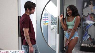 Ebony teen takes proper white inches for a few wild spins on youpornvideos.one