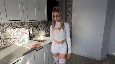 Sexy Plump-booty Blonde Teen Prefers To Fuck With Her Step-bro Instead Of Washing the Dishes - Russia on youpornvideos.one