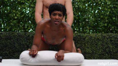 Afro beauty tries endless white dick from behind in backyard casting sessions on youpornvideos.one