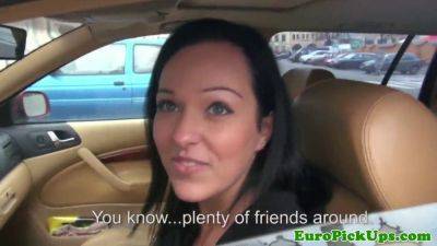 Euro babe next door gets creampied in a car like a pro on youpornvideos.one