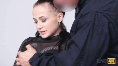 Watch this sexy criminal get her tight pussy drilled hard in jail by a security officer in 4K on youpornvideos.one