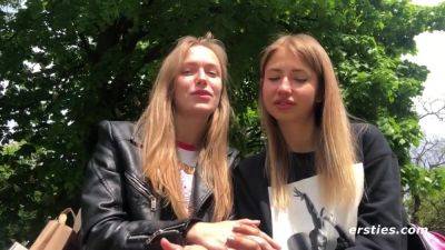 Sexy Couple Take Turns Heating Each Other Up - Blonde lesbians Hd interview outdoors - Germany on youpornvideos.one