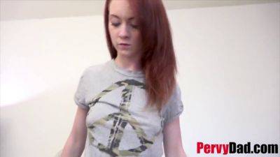 Athena Rayne, the petite redhead stepdaughter, gets her big ass slammed and mouth filled with stepdad's hard cock on youpornvideos.one