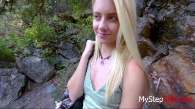 Stepdad pounds his young daughter in the woods - POV cumshot! on youpornvideos.one