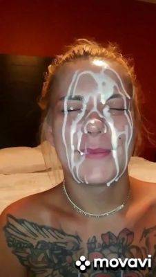 18yo blonde teen slut gets cum on face - facial - Russia on youpornvideos.one