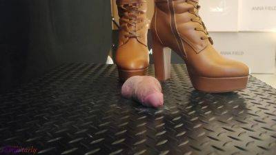 Cbt And Cock Crush Trample In Brown Knee High Boots With Tamystarly - Ballbusting Bootjob Shoejob on youpornvideos.one