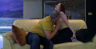 Alluring redhead loves getting intimate with her curious stepdad on youpornvideos.one