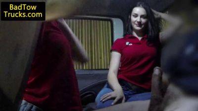 Lucky amateurs share driver's hard cock after getting stranded in a truck on youpornvideos.one