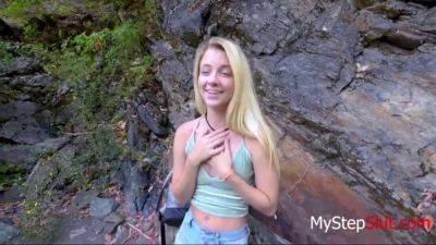 Stepdad takes his teen daughter out in the woods and gives her a cumshot on youpornvideos.one