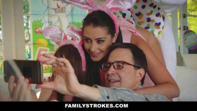 Tommy Gunn, Krissy Lynn & Avi Love in a wild family strokes cosplay with Easter Bunny Stepuncle on youpornvideos.one