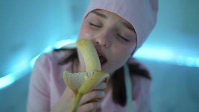 Young nurse and her banana on youpornvideos.one