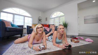 Nerdy young blonde has other planes with her sister's new boyfriend on youpornvideos.one