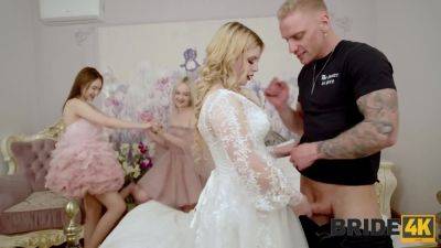 Bridesmaids and braid found out that the groom is cheating, so they fucked a best man in a FFFM - Russia on youpornvideos.one