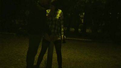 Kinky Couple Masturbates Together In A Public Park on youpornvideos.one