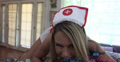 Cute babe in nurse uniform tries cock in every hole while sharing the best POV on youpornvideos.one