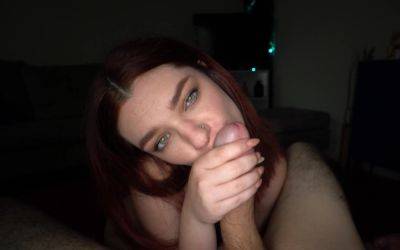 Redhead throats the big dick while moaning for harsh sex on youpornvideos.one