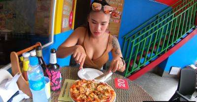 Pizza before making a homemade sex tape with his busty Asian girlfriend - Thailand on youpornvideos.one