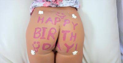 Sensual beauty creamed well after enjoying her birthday present on youpornvideos.one